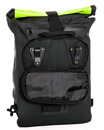 Système d'attache du sac à dos ou sacoche vélo fluo Awe imperméable