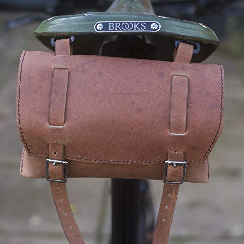 Sacoche de selle de vélo London Craftwork  en cuir marron au look vintage